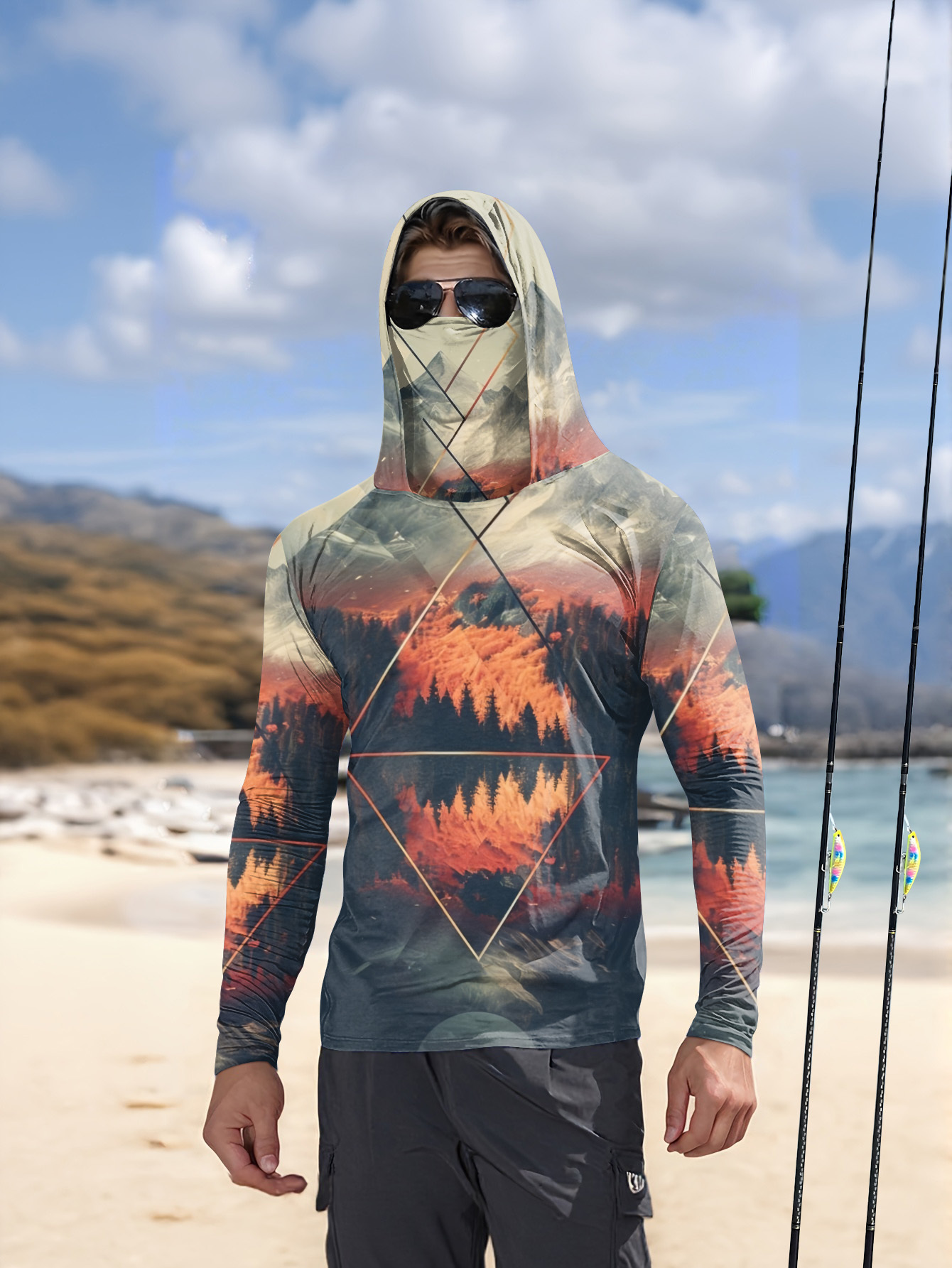 Outdoor Men's Fishing Hoodie B - огляд і ціна Fishing Mask Sun Protection